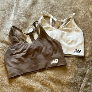 New Balance White Sports Bra with Racerback Design